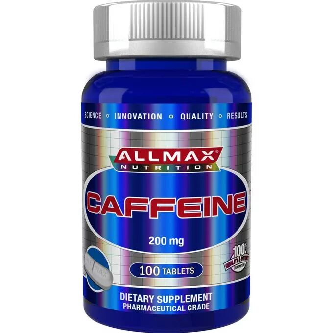 ALLMAX Nutrition, 100% чистый кофеин. ALLMAX Caffeine кофеин 200 мг. 100 Табл. Beta-Alanine ALLMAX(400g=125 порций). Кофеин спортпит. Чистый кофеин