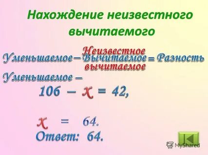 Нахождение неизвестного вычитаемого 2 класс карточки