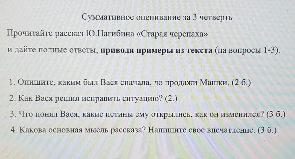 Ю Нагибин Старая черепаха. Главная мысль рассказа Старая черепаха. Суммативное оценивание. Ю.М. Нагибин. "Старая черепаха"..