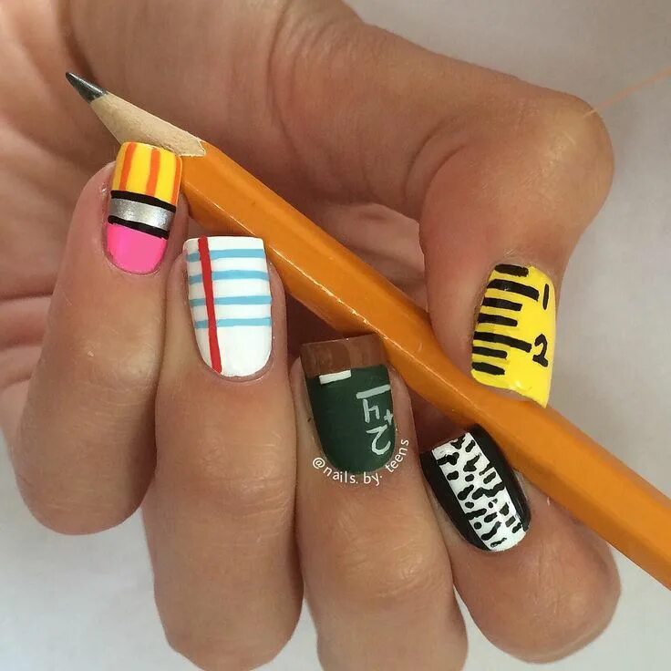 Back to School Nails That Deserve an A+ Back to school nails, School nails, Gel 