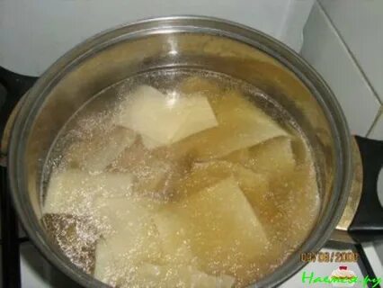 Тесто квадратиками с мясом