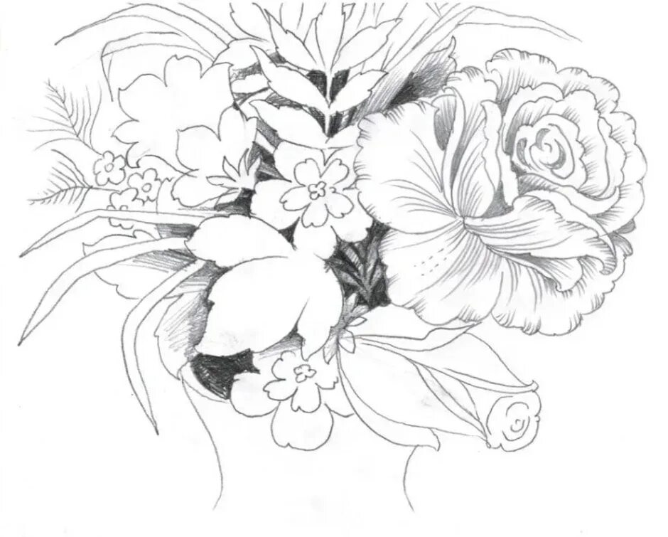 Цветочная композиция карандашом. Композиции цветов карандашом. Букет карандашом. Цветы карандашом. Зарисовки карандашом цветы.