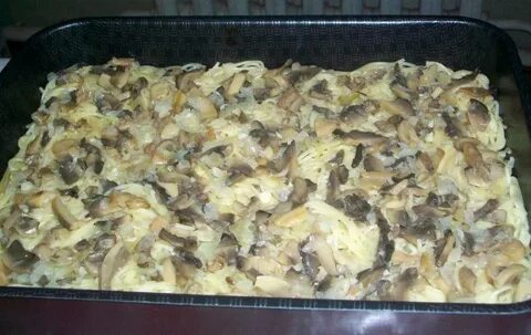 Макароны с грибами в духовке
