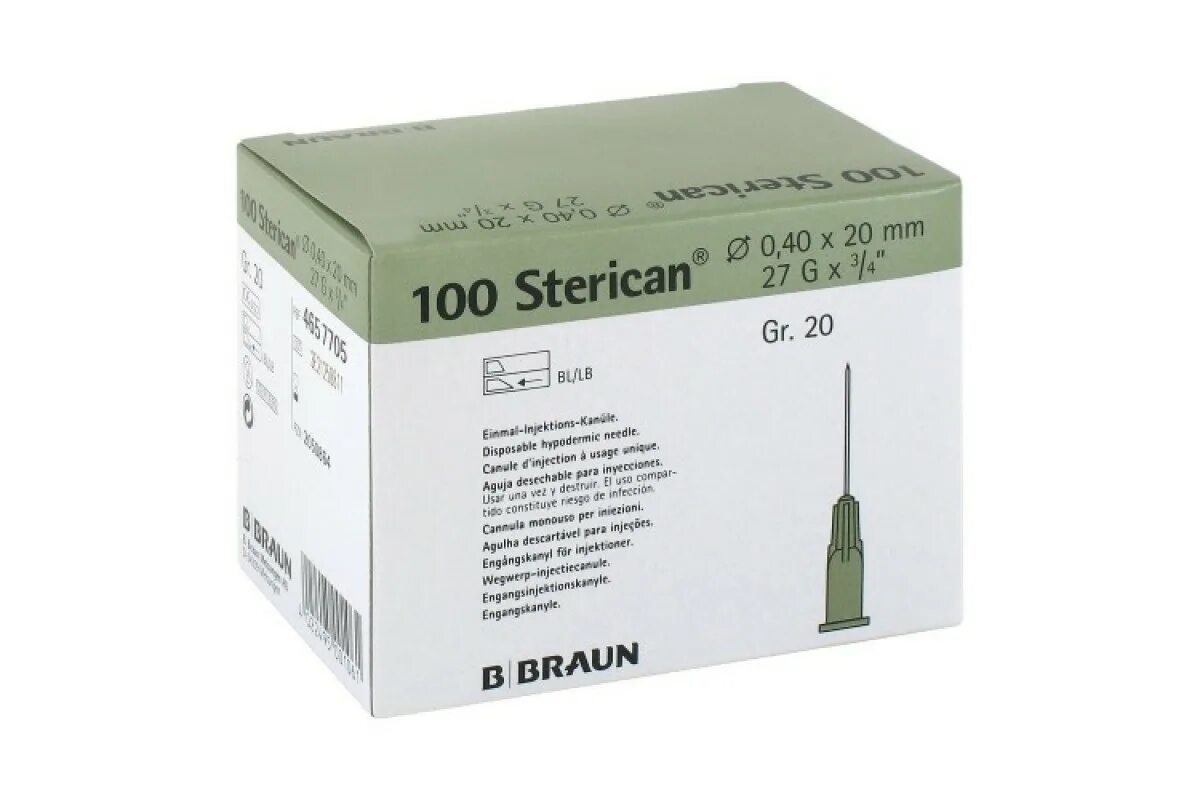 Игла инъекционная g-18 (1,2х40 мм) стерильная, SF 100 шт./уп. Игла инъекционная b Braun Sterican 27g. Иглы стерильные иглы Браун 20g. Игла инъекционная b. Braun Стерикан стерильная, дентальная.