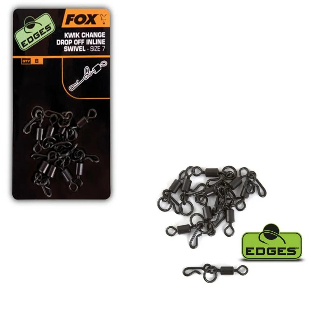 Fox edges. Fox (Фокс) - Edges Kwik change Swivel. Fox (Фокс) - Edges Double Ring Swivel. Fox (Фокс) - Edges Kwik change inline Swivel. Вертлюжок для рыбалки.