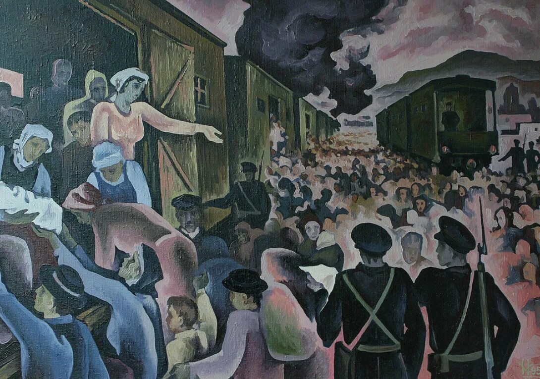 Депортация 1941. Депортация картины. Выселение живопись. Депортация народов картины.