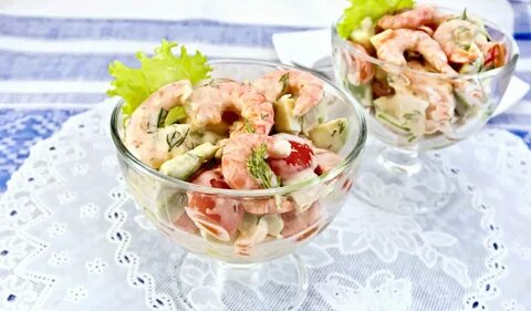 Салат с креветками домашний рецепт