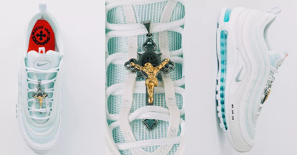 Кроссовки иисуса найк. Nike air max 98 святая вода. nike jesus. nike jesus shoes. найк аир макс святые.