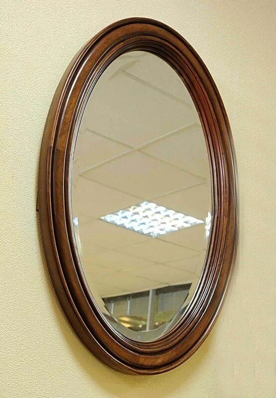 Зеркало в раме/орех 60х160. Зеркало с керамикой в деревянной раме артикул: VSM-446412. Зеркало овальное. Зеркало овальное настенное.