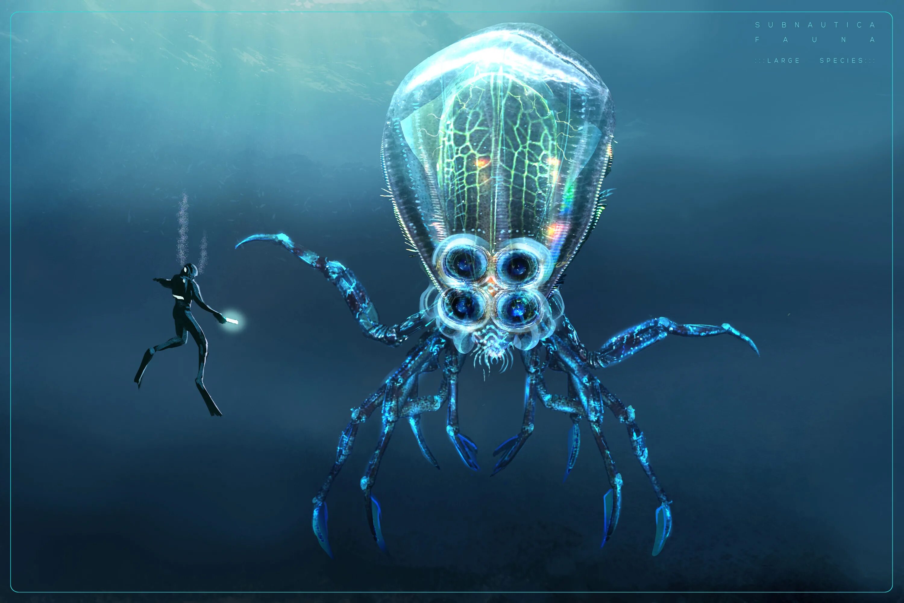 Кальмарокраб в Subnautica. Кальмар краб Subnautica. Crabsquid Subnautica. Субнаутика морской топтун. Циклоп краб