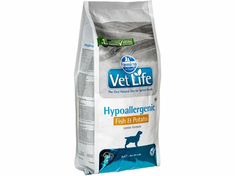 Farmina vet life 12 кг. Vet Life Hypoallergenic для собак 20 кг. Фармина гипоаллергенный корм Фиш для собак. Vet Life Dog Hypoallergenic Fish & Potato. Фармина ультра гипоаллергенный корм для собак.