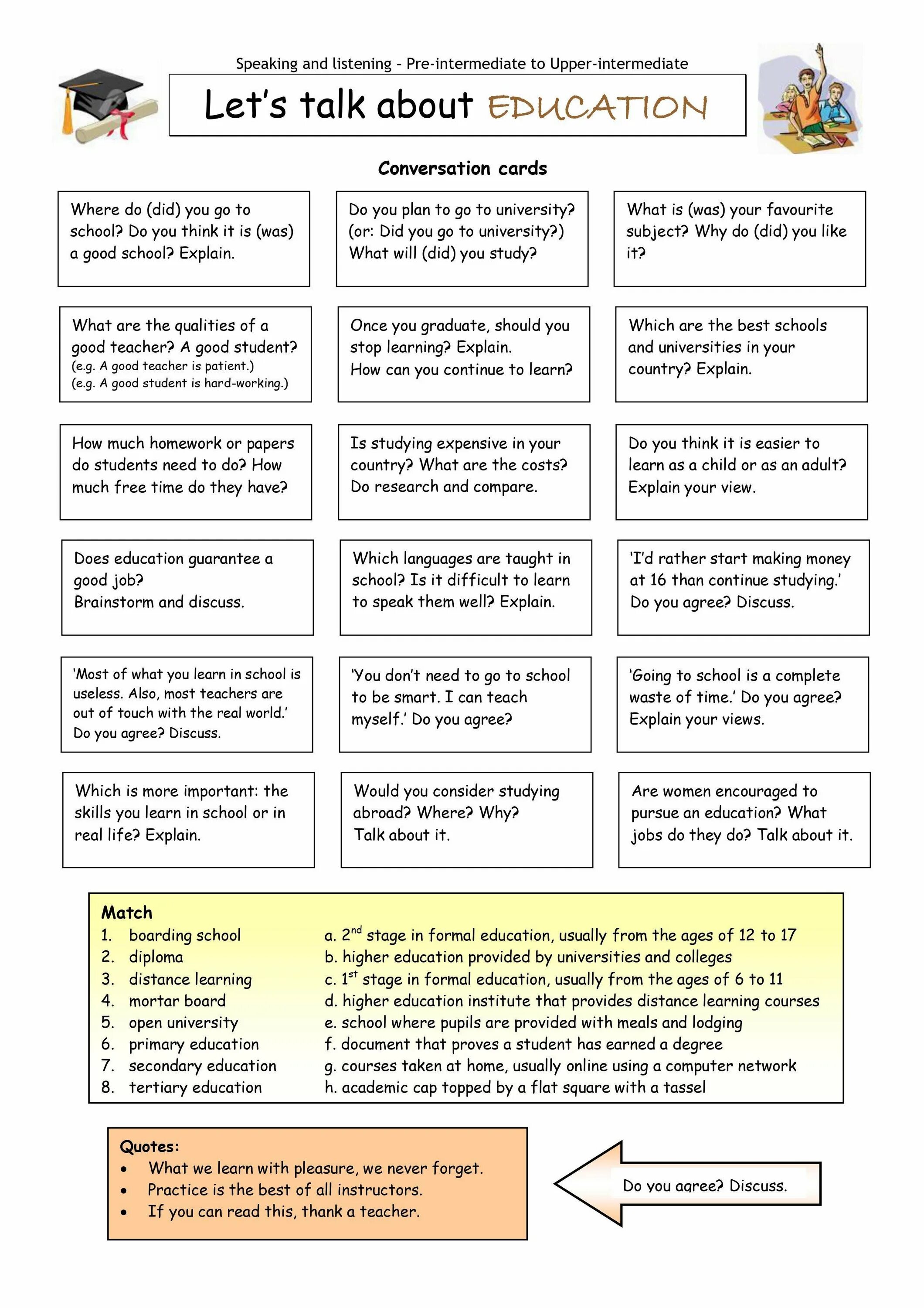 Tasks for students. Английский Upper Intermediate. Speaking задания. Английский speaking Lets talk about. Let s talk about Education.