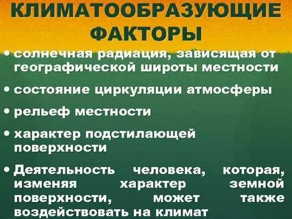 Климат зависит от географической широты
