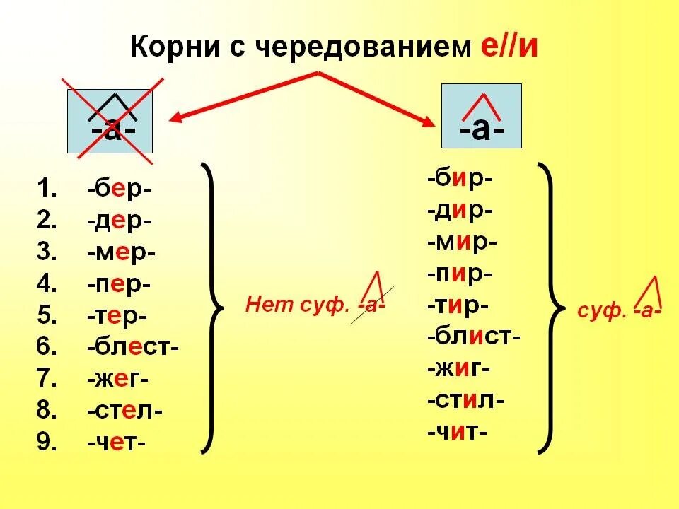 Тир пир. Чередование гласных в корне бер бир правило.