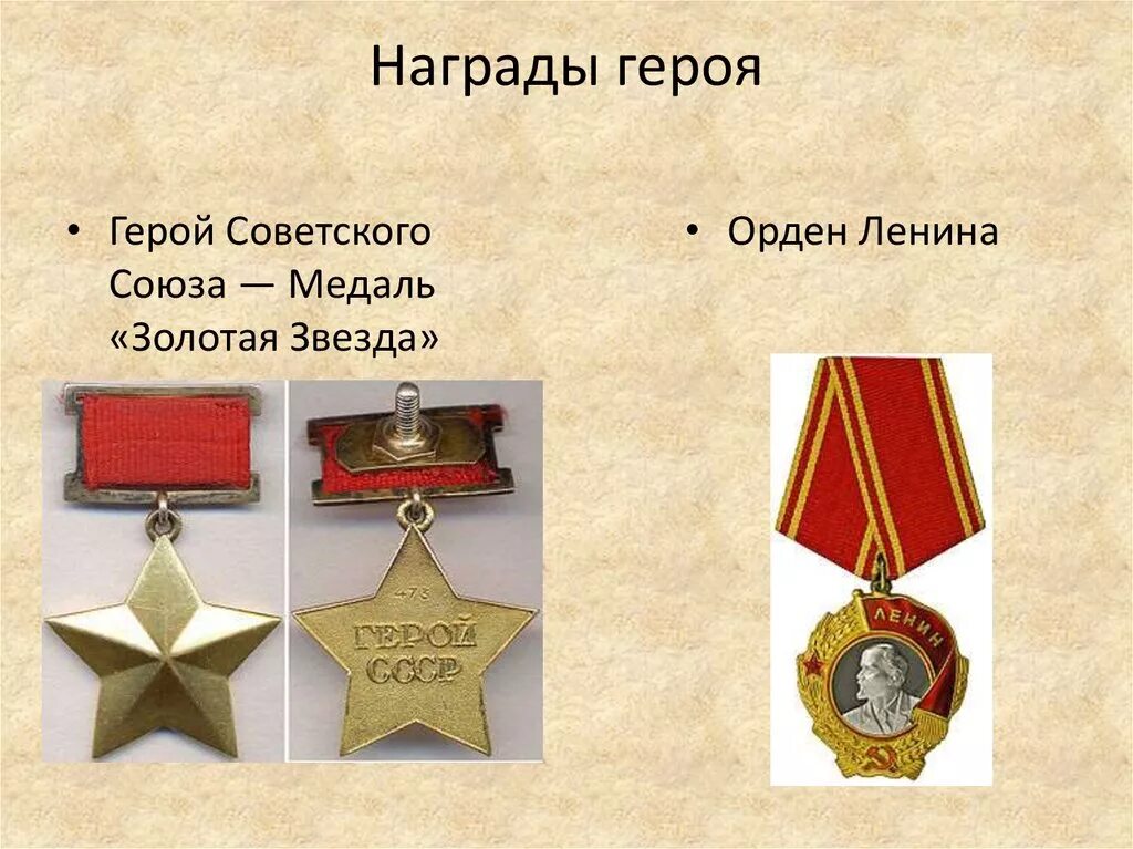 Медаль Золотая звезда героя советского Союза. Награды сочинение