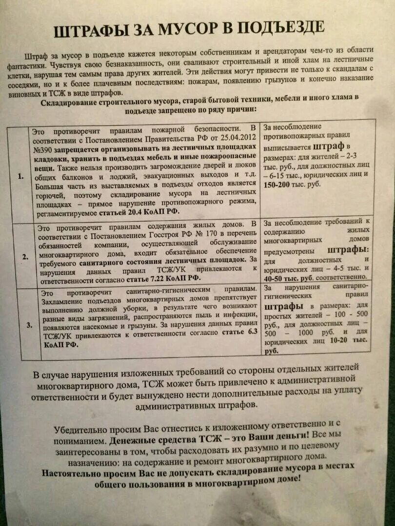 Захламления мест общего пользования статья. Захламления мест общего пользования статья