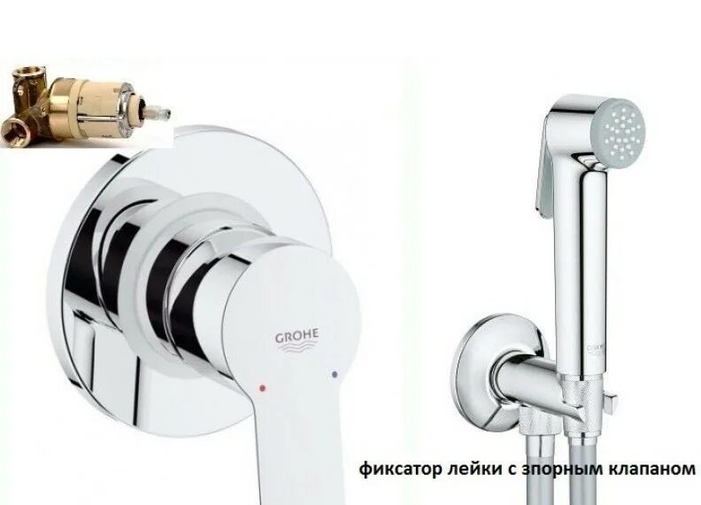 Смеситель для гигиенического душа скрытого монтажа Grohe. Душа скрытого grohe