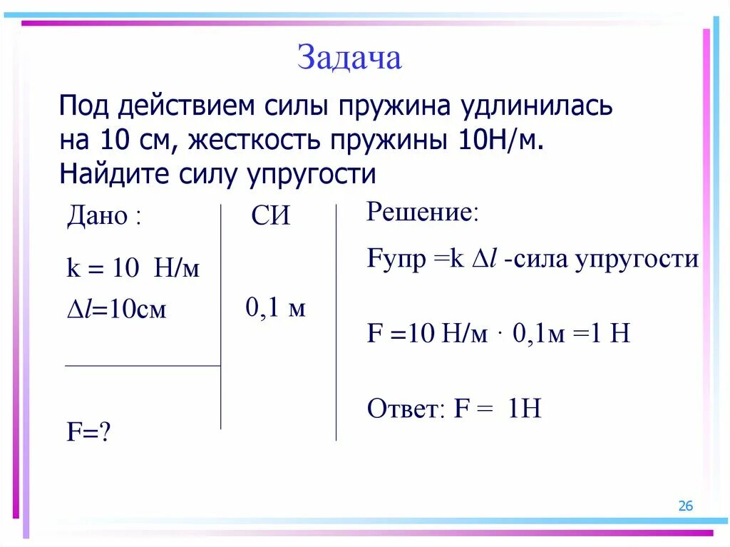 Под действием силы пружина удлинилась. Под действием силы. Задачи на пружины физика. Задачи на пружины в физике.