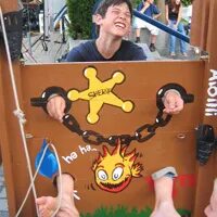 Tickling kid feet