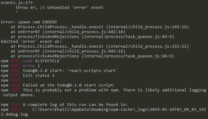 Process error internal