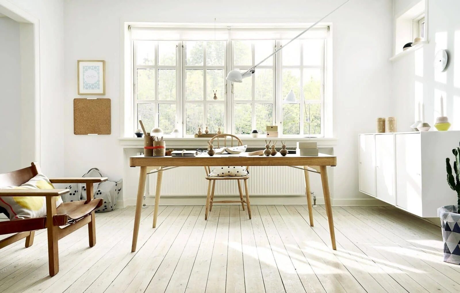 A window next to the table