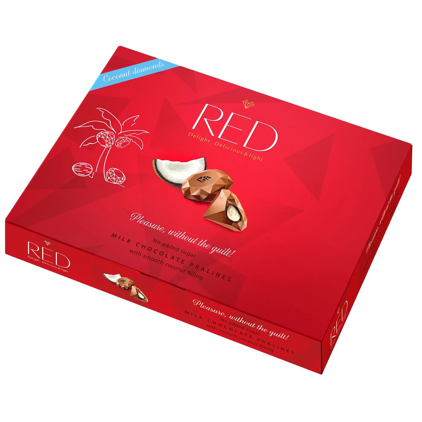 Шоколадные конфеты Red из молочного шоколада с ореховой начинкой 132г