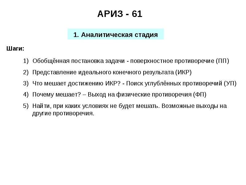 Алгоритм решения изобретательских задач. Алгоритм решения изобретательских задач ариз. графически оформить алгоритм решения изобретательских задач (ариз).. как составляется алгоритм решения изобретательских задач (ариз)?. этапы аналитической задачи.