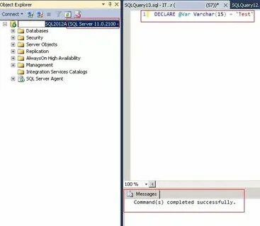 Sql declare variable