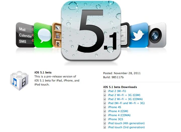 Ios releases. Ios 5. ios 5.1. ios 5.0. ios 5 ipad.