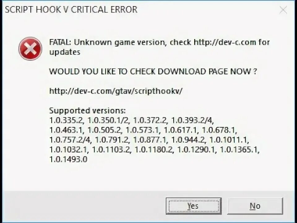 Script hook v critical error