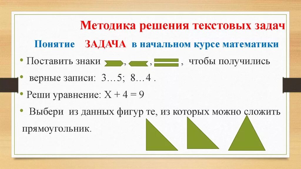 Текстовые задачи методика