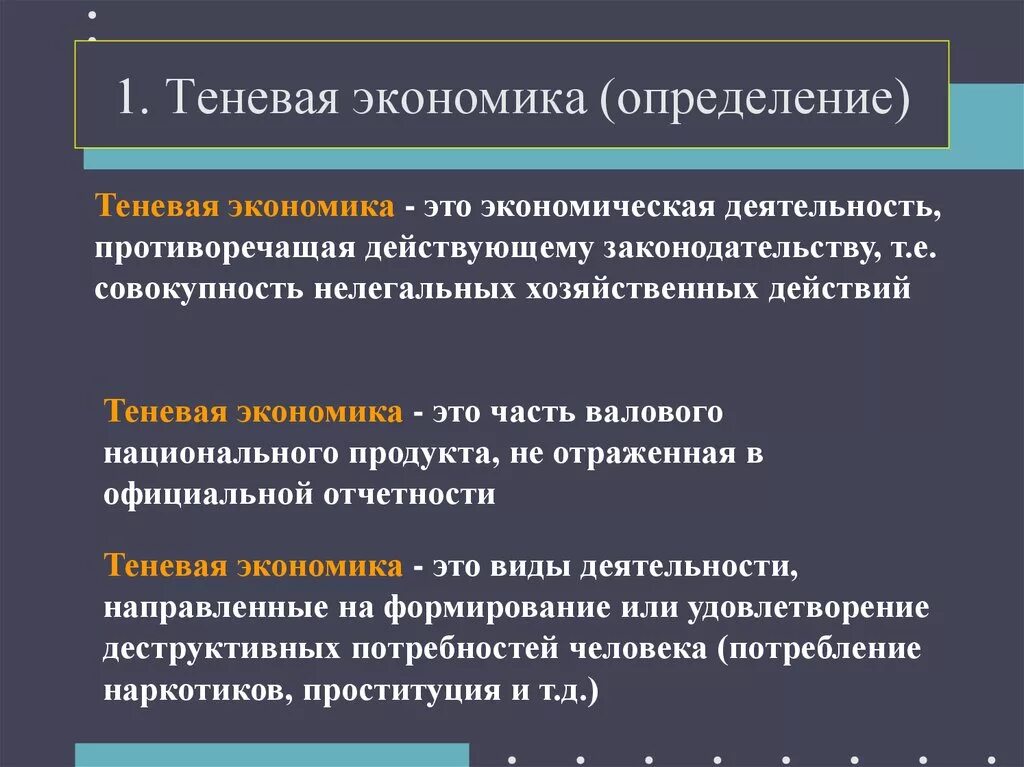 Теневая экономика является