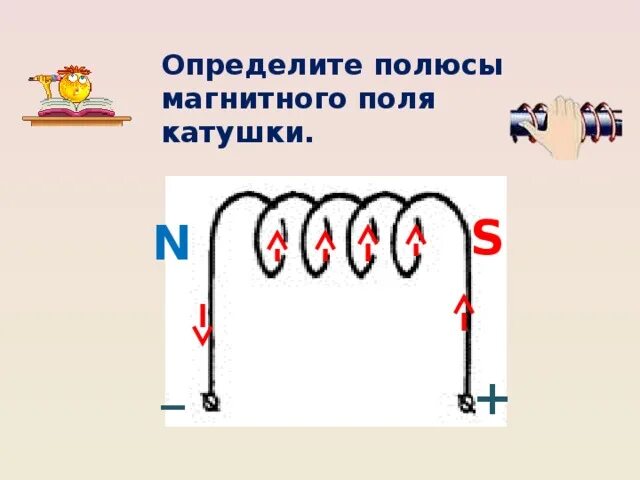 Какие полюсы имеет катушка с током. Определить полярность магнитного поля катушки. Магнитные полюса катушки с током рисунок. Определить магнитные полюсы электромагнитов. Определите магнитные полюсы катушки с током изображенной.