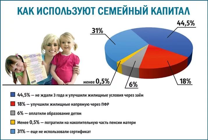 На что потратить выплаты. Материнский капитал статистика. Материнский капитал диаграмма. Статистика использования мат капитала. Статистика материнского капитала в России.