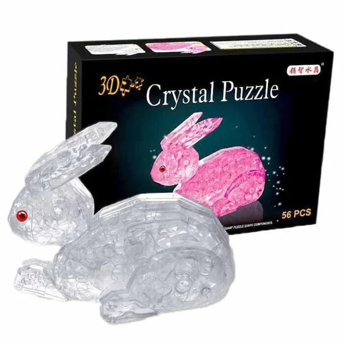 Кристаллические д. 3d-пазл Crystal Puzzle заяц l (hj027904n), 56 дет.. 3d Crystal Puzzle "заяц". Crystal Puzzle 3d-пазл yj6915 кролик l081-h26023. 3д пазл зайчик кристаличкмктф.