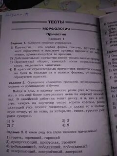 Причастие 1 вариант 7 класс ответы