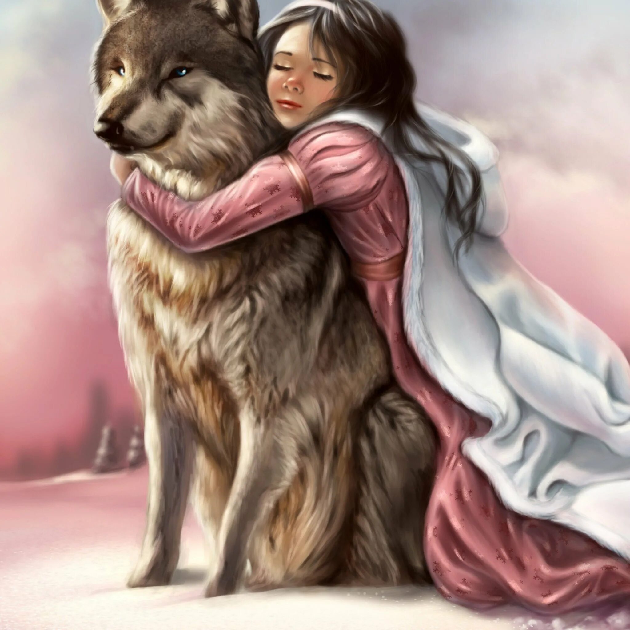 Девушка с волком. Волк обнимает девушку. Девочка и волк. Обнимает волка. Обнимая волка