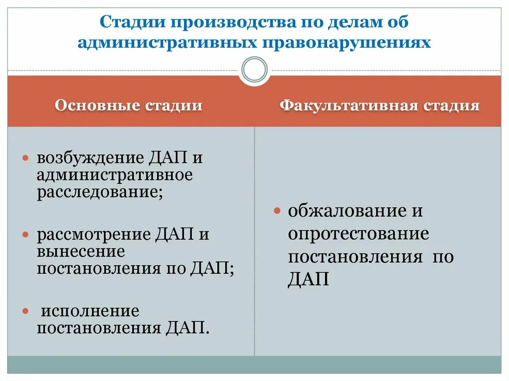Факультативная стадия производства по делу