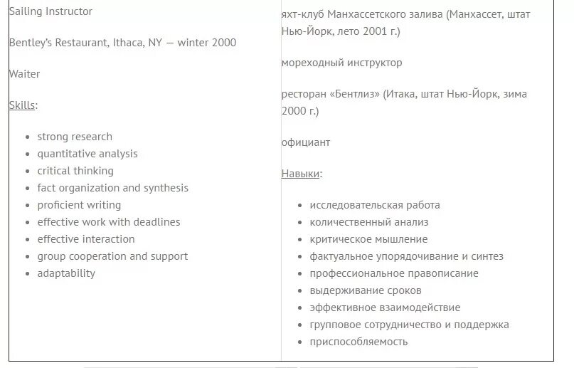 Cv на английском примеры с переводом. Фразы для приёма на работу английский. Навыки работы на английском. Навыки английского языка. Резюме на английском образец.