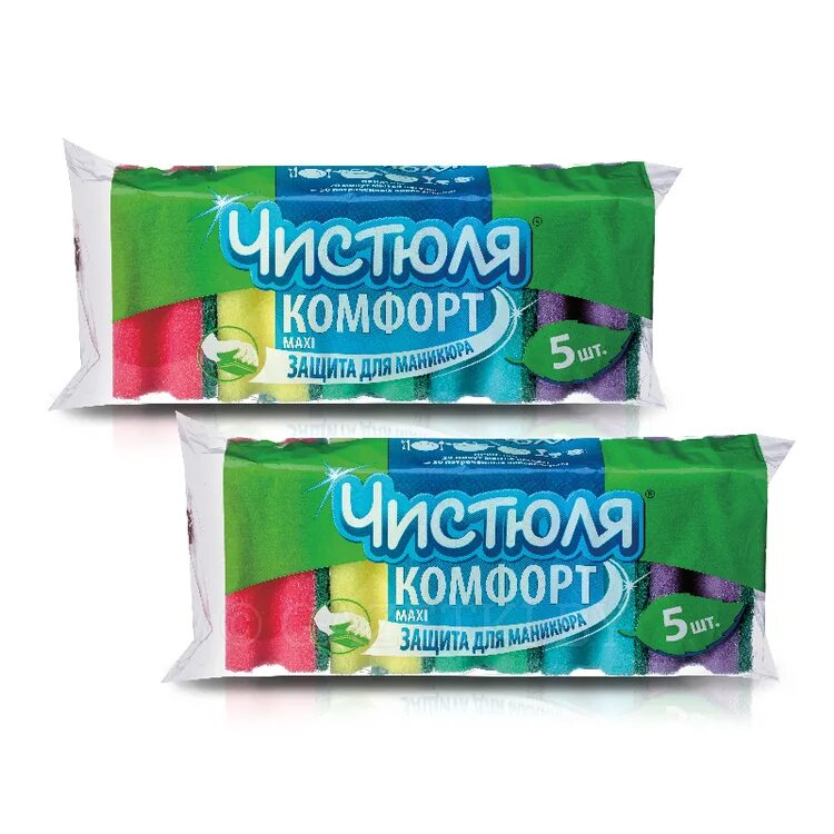 Чистюля. Чистюля губки д/посуды. 5шт комфорт. губка чистюля 5 шт. чистюля губки для посуды комфорт 5шт. чистюля губка д/посуды со стальной нитью 2 шт. (пп004) 33/ (шт.).