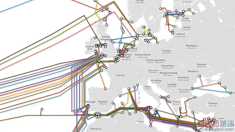 Карта прокладки кабелей интернета в мире. Карта оптоволоконных кабелей в океане. Карта магистральных оптических кабелей России.