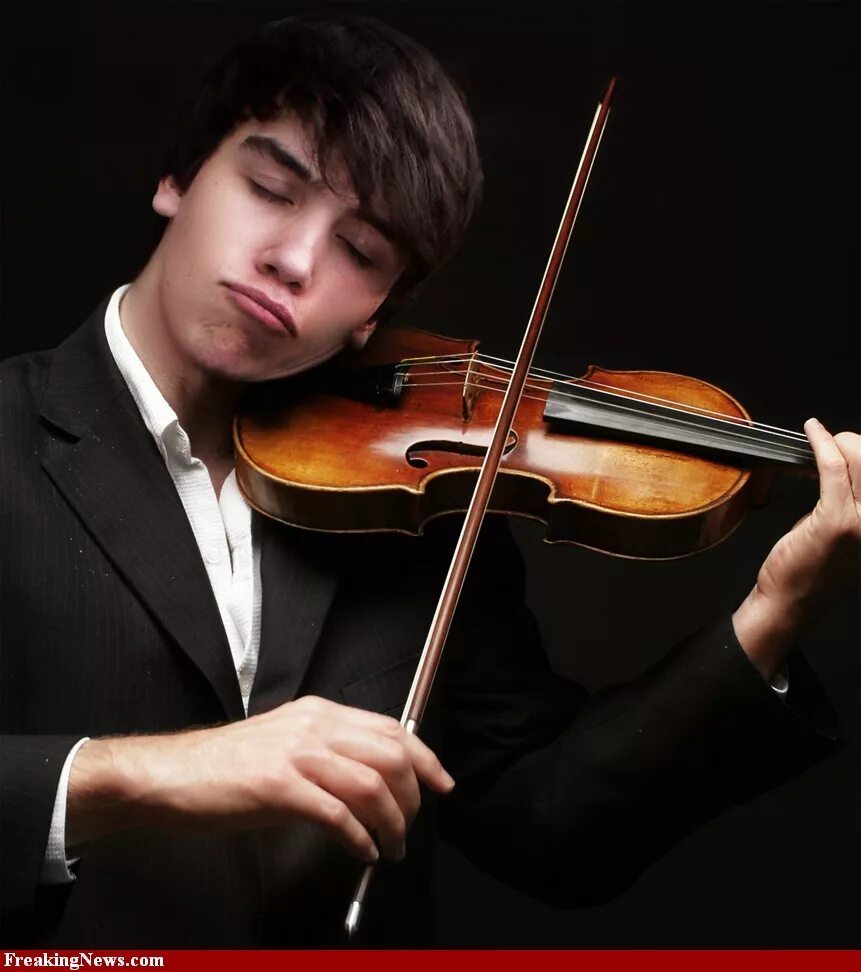 He plays the violin better