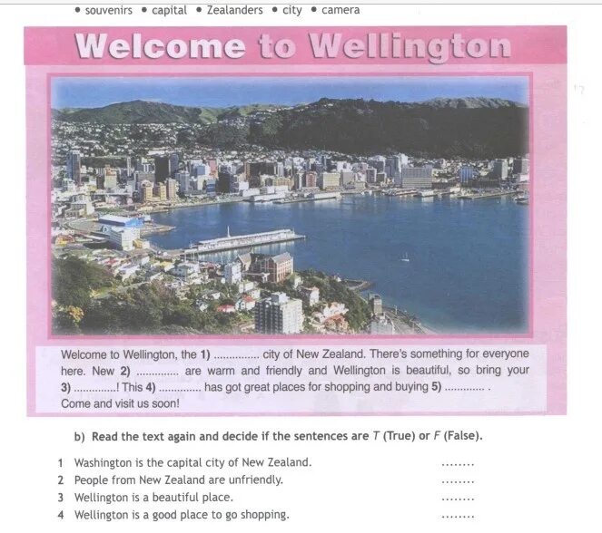 Read the text and fill in the missing Words. Welcome to Wellington 5 класс. Игра Веллингтон ответы. New Zealand true false.