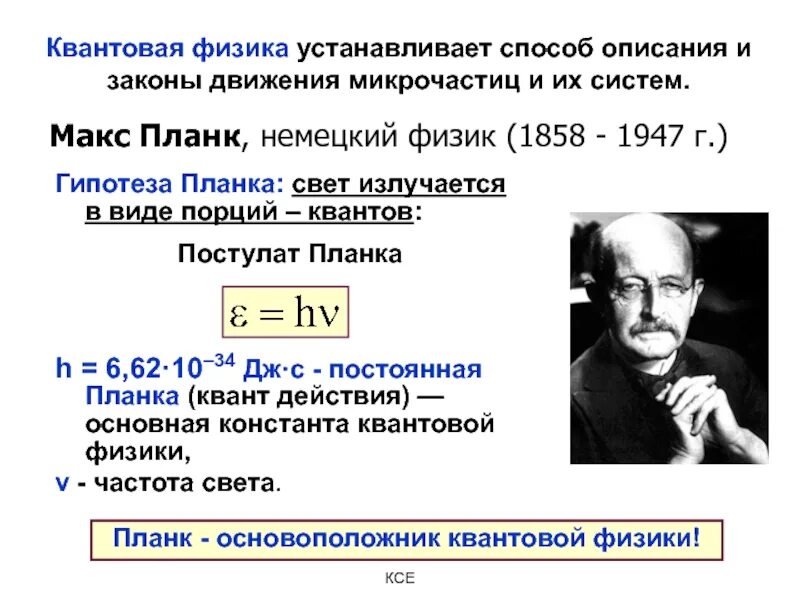 Макс Планк квантовая гипотеза. Базовый принцип квантовой физики. Макс Планк квантовая физика. С В квантовой физике это.