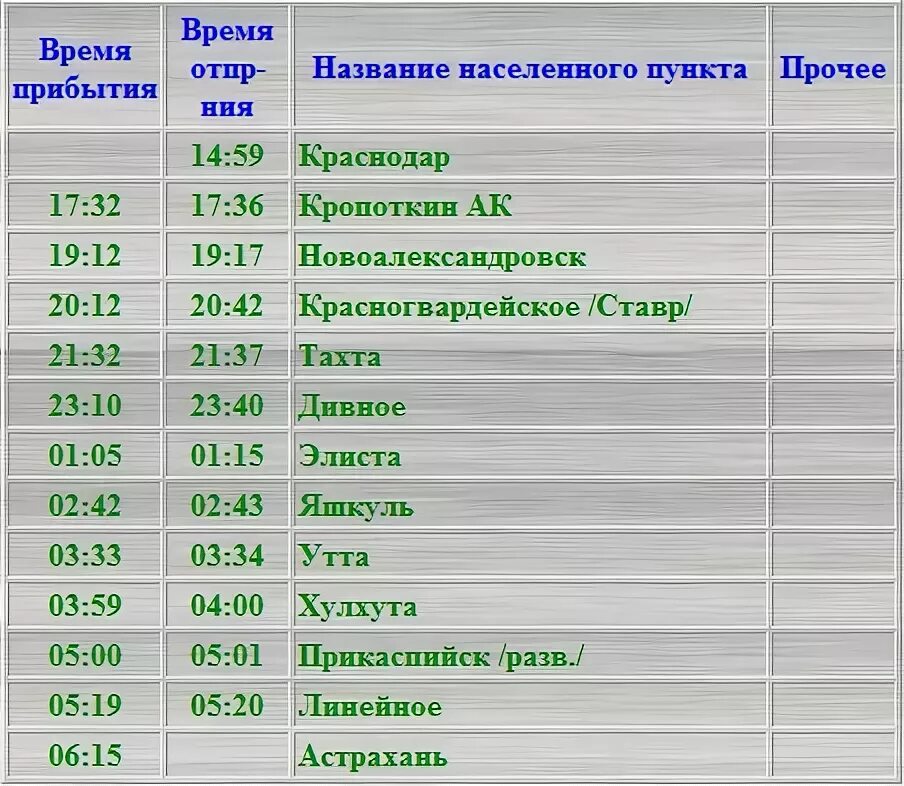 Ставрополь благодарный расписание