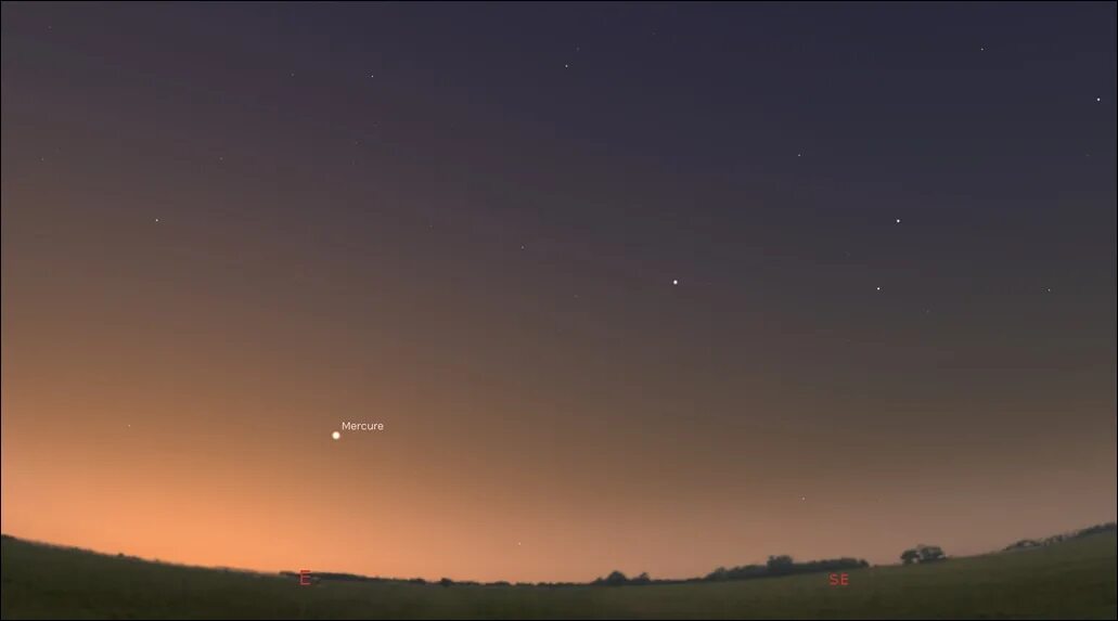 Стеллариум Юпитер. Яркая звезда в ночном небе на Юго-западе.