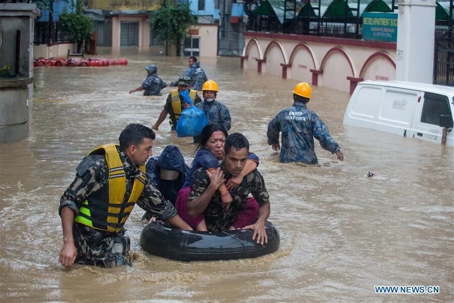 Flood natural disaster. Стихийные бедствия в Китае. Наводнение в Непале.