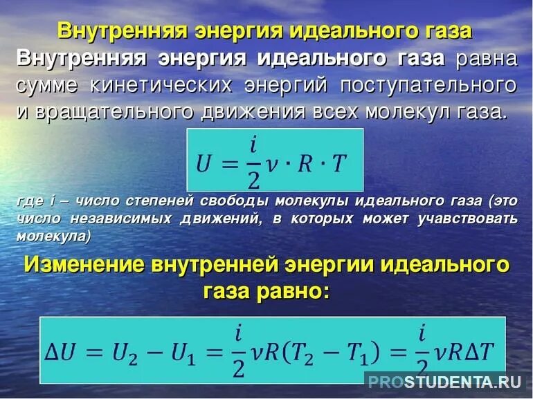 Определение внутренней энергии. Изменение внутренней энергии идеального газа формула. Как найти изменение внутренней энергии идеального газа. Внутренняя энергия идеального газа формула. Формула изменения внутренней энергии одноатомного идеального газа.