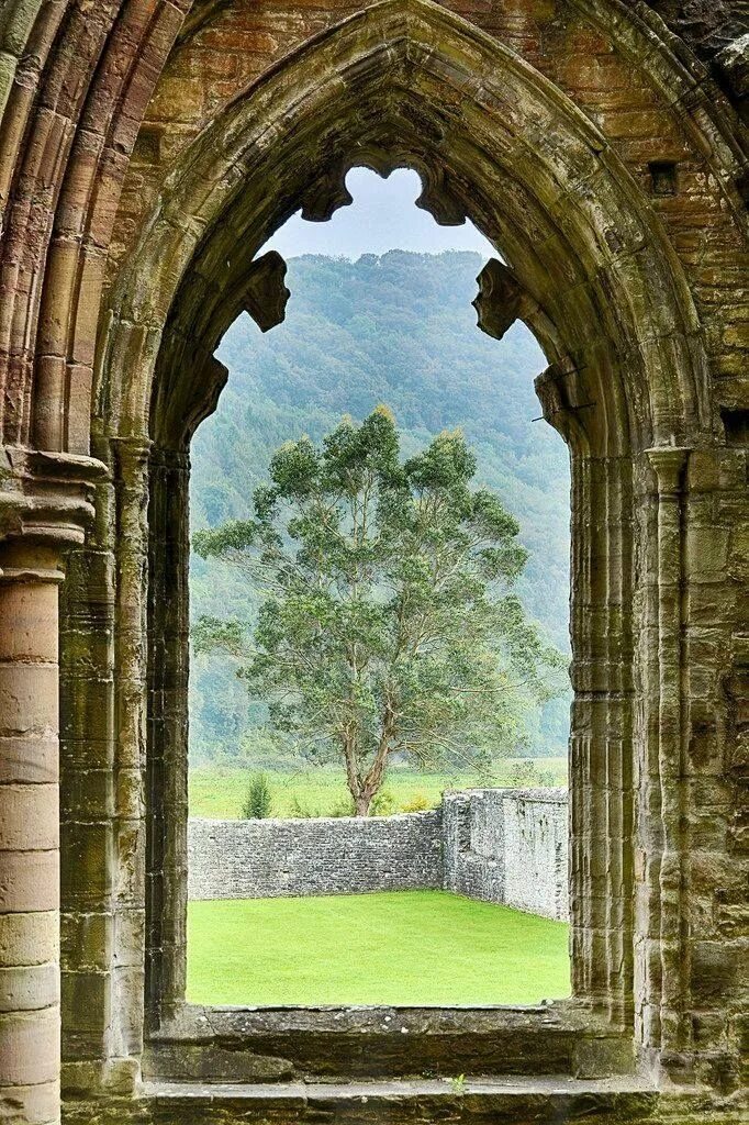 В замках были окна. Аббатство Тинтерн, Уэльс. Средневековая арка. Средневековое окно. Окна в средневековых замках.
