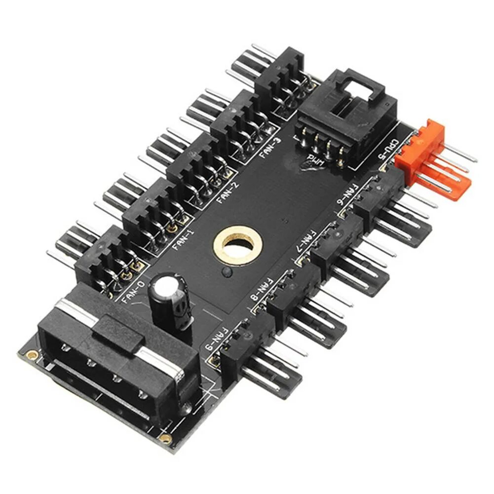 Cpu fan pwm. 12v 10way 4pin fan hub speed control regulator. pwm контроллер вентилятора 4 pin. шим контроллер для вентилятора 12в. регулятор оборотов кулера 4 пин.